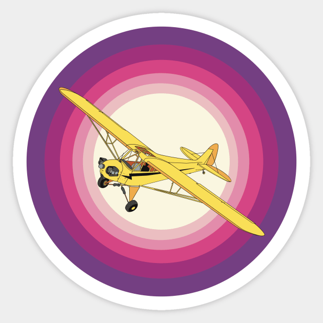 Piper Cub Sunrise Sticker by Kassi Skye